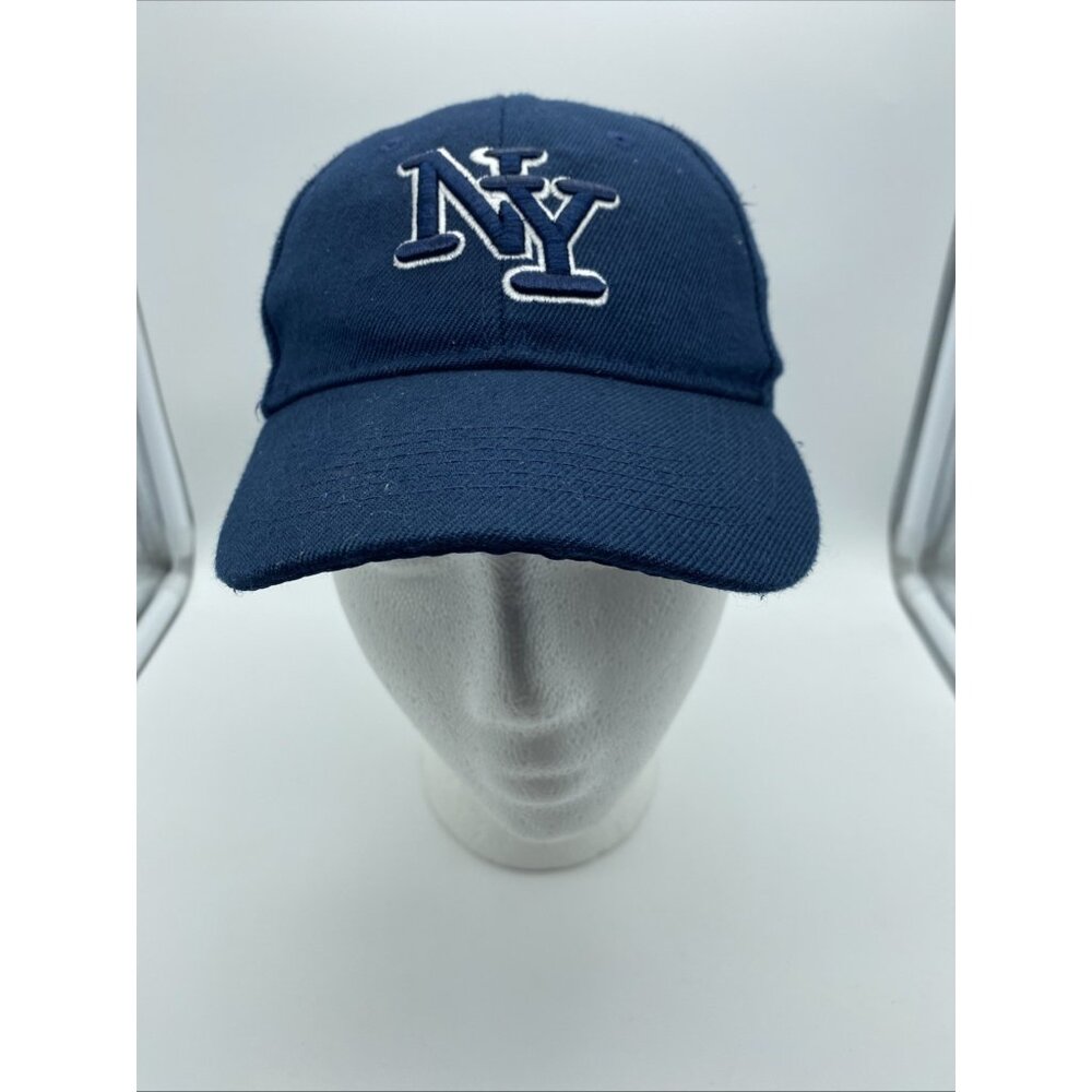 Youth Blue NY Baseball Cap Hat Hook & Loop Kids